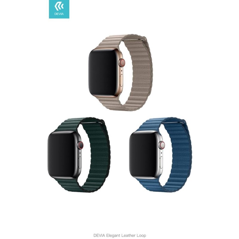 Cinturino Apple Watch serie 44mm Elegant Leather Forest Gr