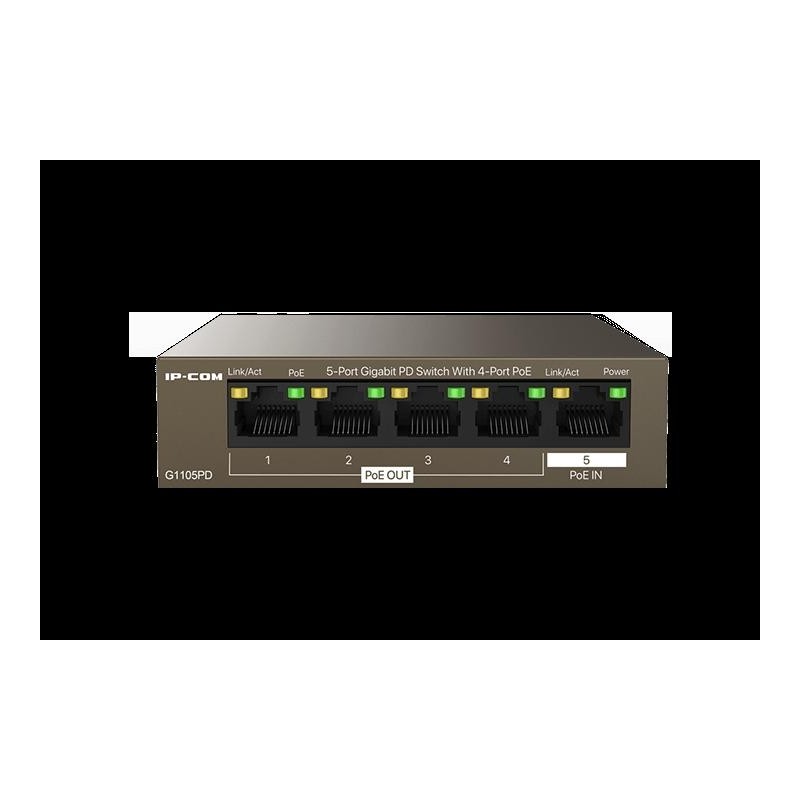 Switch 5 porte Gigabit PD - 4 porte PoE OUT 1 porta PoE IN