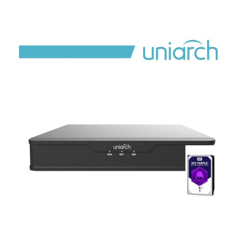 XVR Uniarch 4 Canali 5 in 1, 4 MP@30fps, HDD 1TB incluso