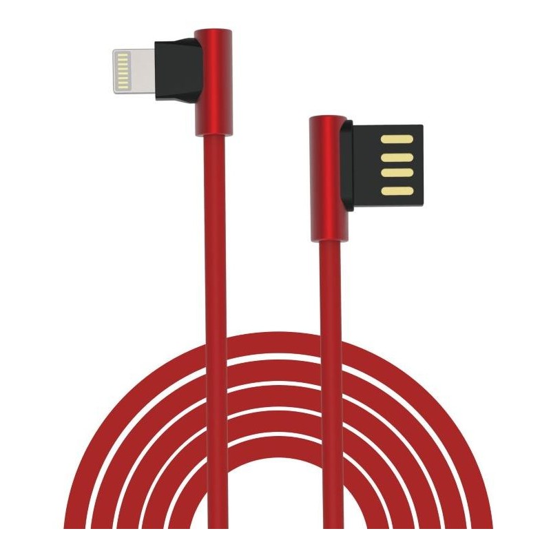 Cavo King USB - Lightning ad angolo 90° Rosso