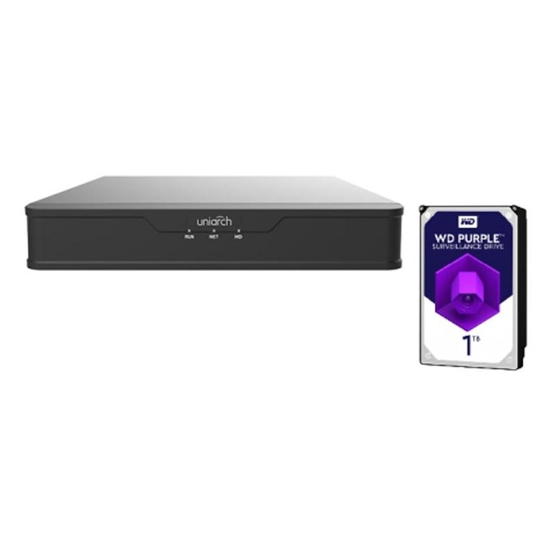 NVR Uniarch 16 Canali 8 Megapixel,16 Porte PoE,1 HardDisk 1T