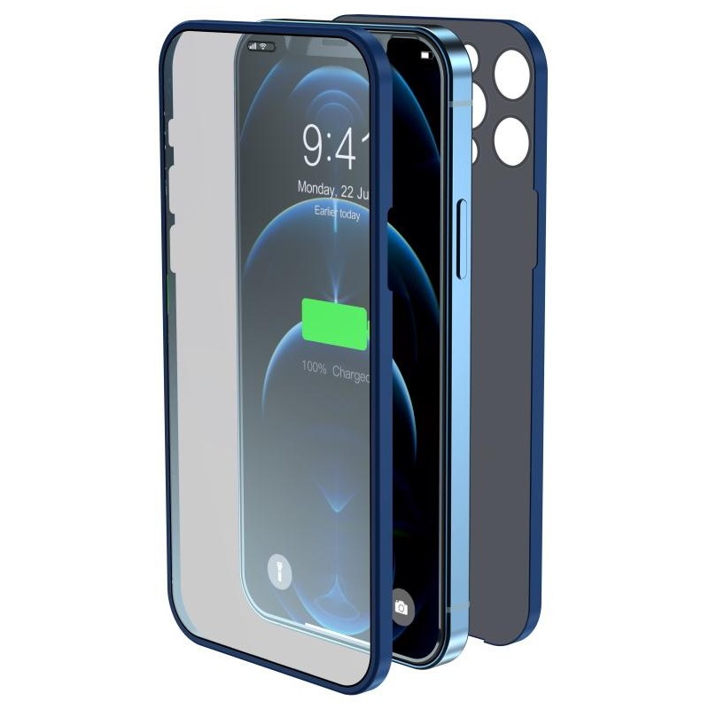 Cover & Vetro Totale protezione per iPhone 12 Pro Max Blu