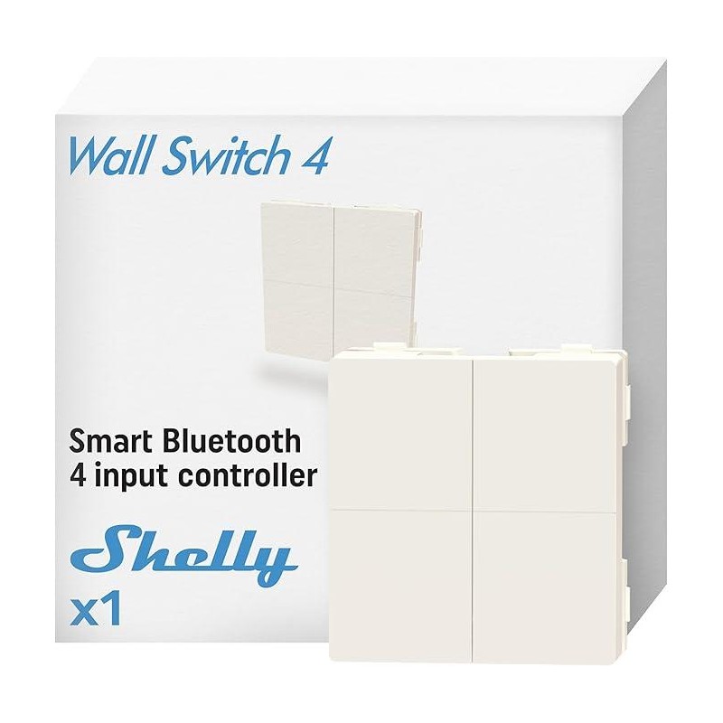 Shelly BLU Wall Switch 4 (Stand Alone) - Pulsante a muro senza fili 4 tasti