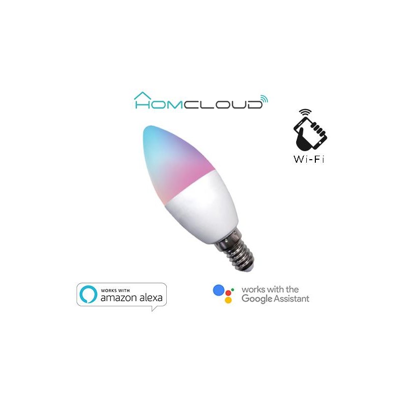 Lampadina Wi-FI RGB + Bianco caldo E14 C37 dimmerabile