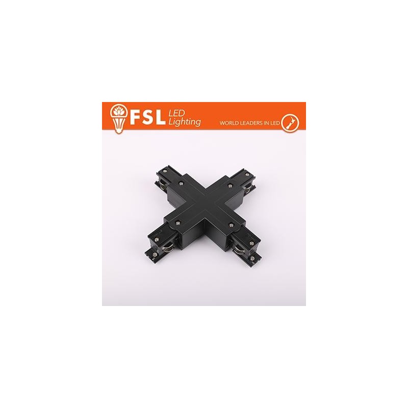 FSL Connettore Forma X per binario Trifase - Colore NERO