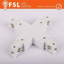 FSL Connettore Forma X per binario Trifase - Colore BIANCO