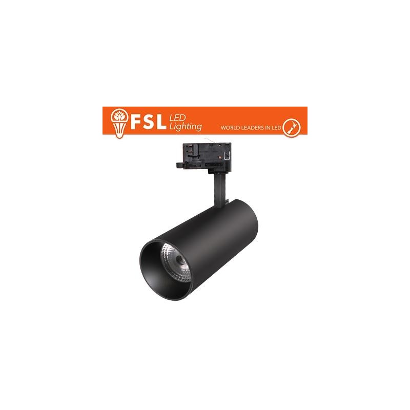 FSL Proiettore a Binario Trifase NERO - 3white 3000-4000-6500k, 30w, 3500lm