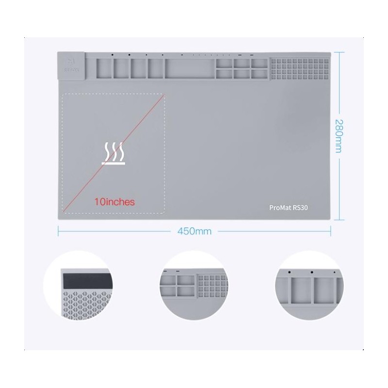 REFOX RS30 ESD Tappetino riscaldante per riparazione - grigio