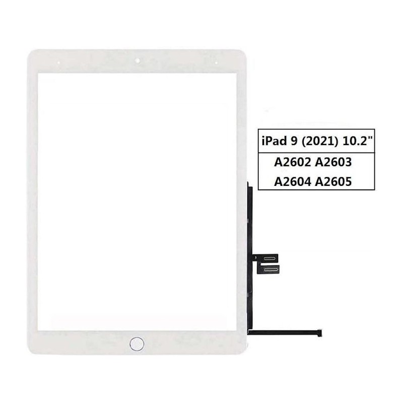 Touch per iPad 9 10.2'' con pulsante Home A2602 A2603 Bianco