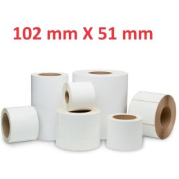 Opaco White Roll Adesivo 102mm x 51mm, 650 labels,Diametro 40mm Ad inchiostro 