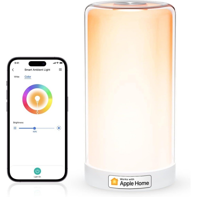 Meross Lampada da comodino a Led Wi-Fi RGBWW dimm Apple HomeKit 