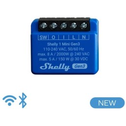 Shelly 1 Mini Gen 3 - Smart Relay 8A AC/DC WiFi/BT